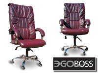 Офисное массажное кресло EGO BOSS EG1001 Maroon в комплектации ELITE натуральная кожа - магазин СпортДоставка. Спортивные товары интернет магазин в Ульяновске 